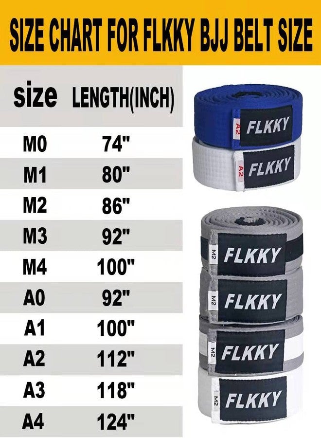 FLKKY BJJ Belt for Kids and Adult,Brazilian Jiu Jitsu Belt with Sleeve Bar for Ranking Stripes IBJJF Competition Approved - Image 5
